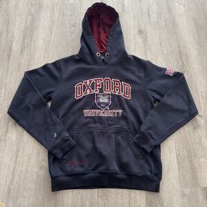 Oxford University Hoodie Sweatshirt Adult Small Navy Blue Spellout Logo